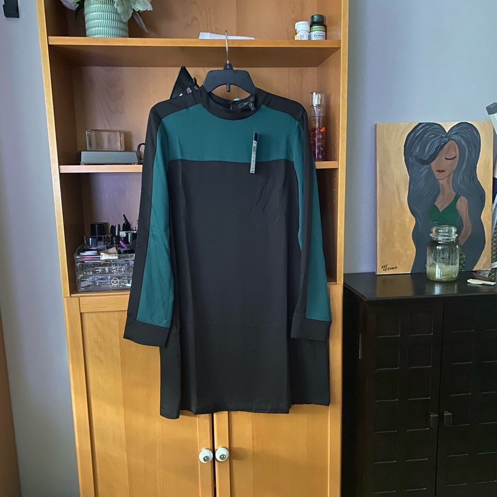BCBG Maxazria colorblock shift dress.